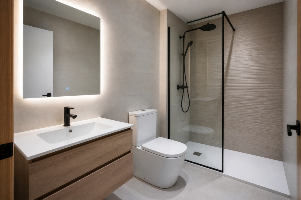 Reforma de baño moderno en Oviedo